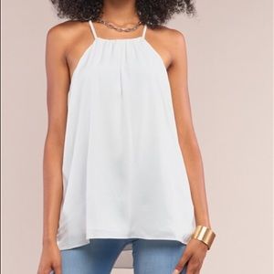 White Satin Halter Tank